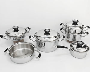 5 ชั้น 10 ชิ้นเครื่องครัวสแตนเลสหม้อและกระทะชุดเครื่องครัวไร้จาระบีไร้น้ําสําหรับความปลอดภัยเครื่องล้างจานไมโครเวฟ - Product Image 4