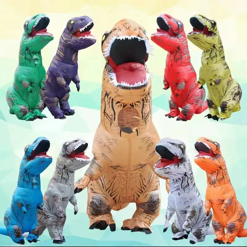 Bền Halloween trang phục vui thổi lên khủng long phù hợp với người lớn T-REX khủng long Inflatable trang phục cho Halloween Giáng sinh Đảng lễ hội