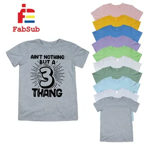 Promotion de haute qualité T-shirt pour enfants et adultes Chemises vierges à sublimation personnalisée T-shirt en polyester de couleur pastel de taille américaine pour enfants