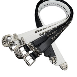Cinturón con Hebilla de Pin Cro CH para Hombre y Mujer, con Parche Rojo Hueco y Diseño de Cruz, Estilo Celebridad, Retro Clásico - Product Image 5