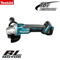 Meuleuse d'angle Makita sans balais pour découpe et polissage, 125 mm (5 pouces), 18 V, industrielle, 9000 tr/min, batterie Li-ion