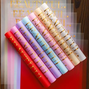 2024 New 10sheet/bag Gold Letter <b>Pattern</b> Printed OPP Plastic Waterproof Flower Wrapping <b>Paper</b> for Florist Wrapper - Product Image 1