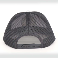 Heather grijze zwarte mesh trucker cap met sport hockey logo, platte klep, snapback pet, Argyle fruitpatroon, gangbare stof