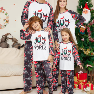 Set pigiami con stampa personalizzata pigiama natale in <span class=keywords><strong>cotone</strong></span> vestiti abbinati pigiami natalizi per famiglie - Product Image 1