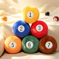 Peluche Anime Mignonne en Forme de Boule de Billard Ronde de 9 cm, Douce, 3D, Pendentif Porte-clés