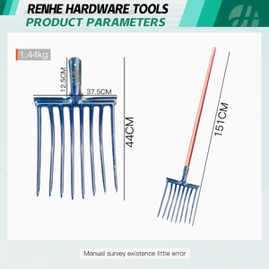 Trung Quốc Nhà sản xuất công cụ ngoài trời nông nghiệp đào ngã ba vườn ngã ba đầu với tay cầm bằng gỗ - Product Image 2