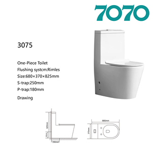 Offre Spéciale – WC monobloc moderne en céramique à double chasse, à poser au sol, avec siphon en S/P, pour intérieur - Product Image 1