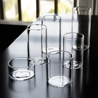 내열성 붕규산 유리컵 다양한 사이즈 이탈리아 스타일 아이스 라떼 아메리카노 커피 텀블러 (바, 주스용, 맞춤 로고 가능)