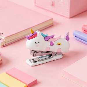 Ikeyword - <span class=keywords><strong>Grapadora</strong></span> de Plástico Portátil con Forma de Unicornio, <span class=keywords><strong>Pequeña</strong></span> y Colorida, para Oficina - Product Image 5