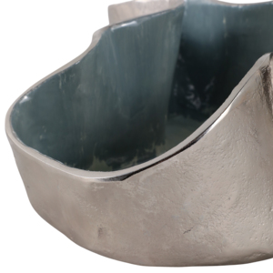 Ciotola decorativa astratta in alluminio per bancone cucina, decorazione per la casa in stile costiero, centrotavola per tavolino da caffè - Product Image 5