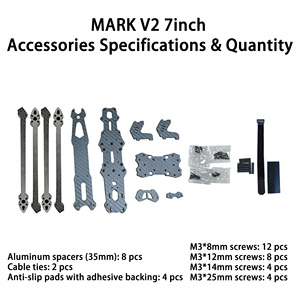 T300 7 Inch Carbon <strong>Fiber</strong> FPV Racing <strong>Drone</strong> Frame Mark V2 7mm Arm 3K Twill Weave Durable Lightweight Freestyle Kit HD Ready for - Product Image 4