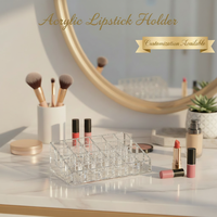 Boîte de rangement en acrylique pour maquillage, prix entrepôt, 18 compartiments, support à rouges à lèvres et bijoux, présentoir cosmétique, support pour pinceaux de maquillage