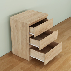 Natural Nightstand 3 <b>Drawers</b> Thickened Top Plate <b>Small</b> Side <b>Table</b> <b>Bedside</b> Storage <b>Drawer</b> Unit - Product Image 3