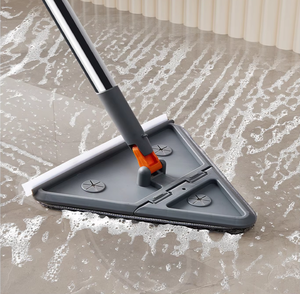 Équipement de nettoyage ménager de haute qualité, serpillière plate rotative en microfibre carrée pour le dépoussiérage des fenêtres, manche rectangulaire, utilisation domestique - Product Image 2