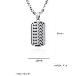 Fábrica al por mayor de acero inoxidable geométrico rectángulo forma colgantes moda impermeable joyería <span class=keywords><strong>collares</strong></span> <span class=keywords><strong>para</strong></span> hombres regalos masculinos - Product Image 6