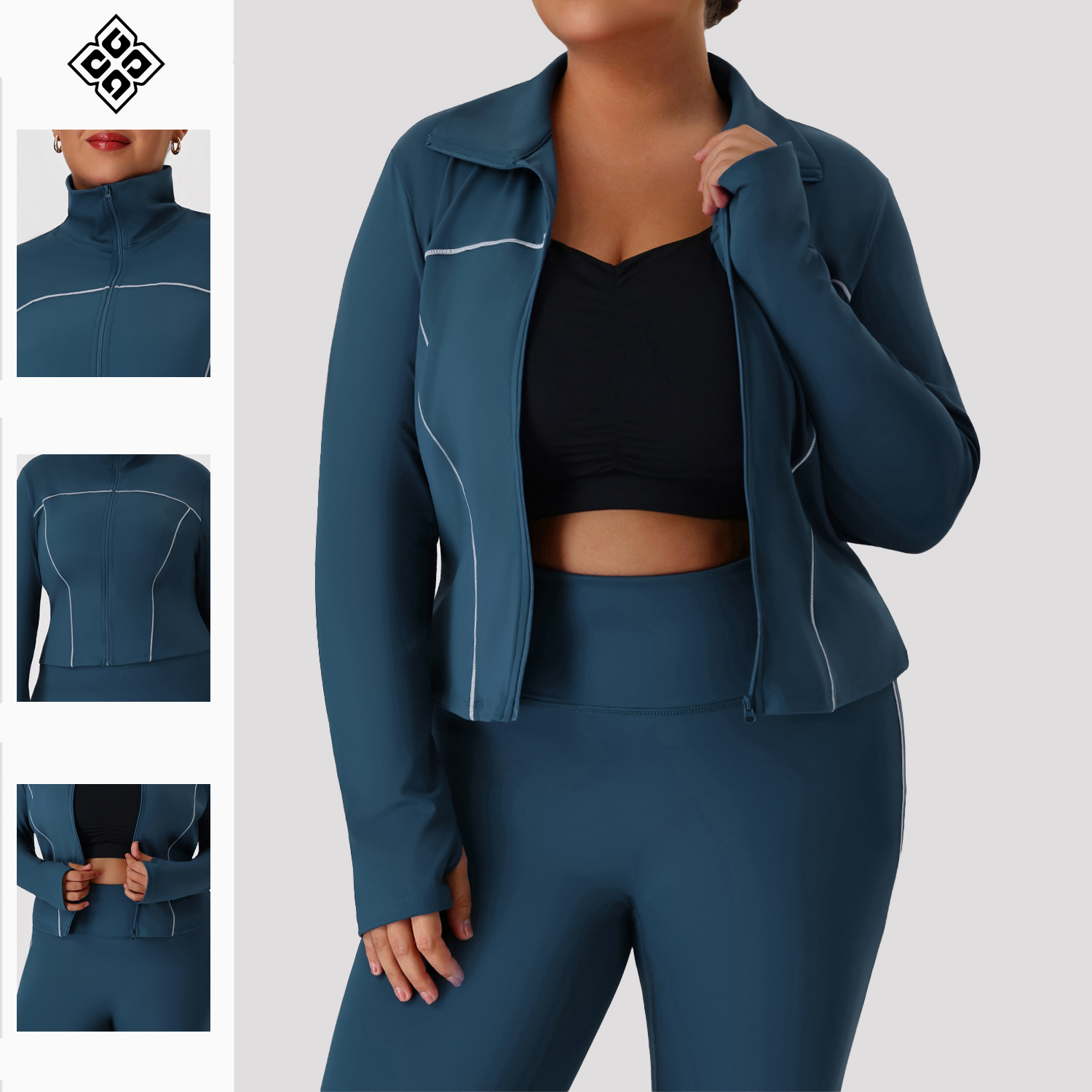 New Sportswear XL-4XL Slim Fit Oversized Long-sleeved Yoga Jacket Outdoor Running Top Fitness Gym Apparel for Women