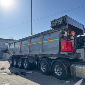 Semi-remorque benne basculante robuste 4 essieux 40FT 60FT 100 tonnes 40m³ pour <span class=keywords><strong>transport</strong></span> d'acier et utilisation générale - Product Image 3