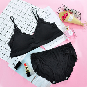 Women's Sexy Lace Floral <b>Push</b>-<b>Up</b> <b>Wireless</b> <b>Bra</b> and Hipster Panty Set Breathable Seamless Eco-Friendly - Product Image 6