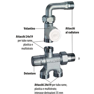 Kit de válvula termostática 'GRT' de un solo tubo Lockshield con herramienta de torneado 1/2-24x19 - Product Image 3