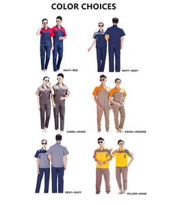 Rapide stock livraison usine logistique garage travail <span class=keywords><strong>tenue</strong></span> 100% coton à manches courtes hommes femmes travailleur uniforme - Product Image 6
