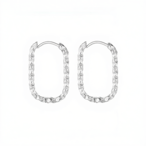Amy Amy <b>Hoop</b> Earrings <b>Silver</b> Plated Geometric Women's Fashion Jewelry Gift - Product Image 3