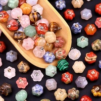 Liontin Labu Kristal Agate 10x13mm, Dipoles, Diukir, Aksesoris Perhiasan Kerajinan DIY