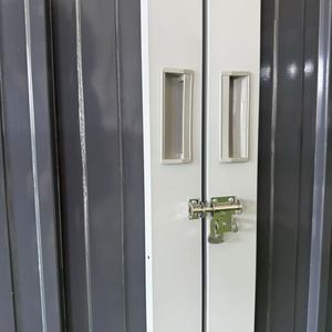 Abri de jardin moderne à double porte gris foncé 8x10 pieds, en tôle d'acier de 0,25/0,3 mm d'épaisseur, à lattes, facilement assemblable et portable - Product Image 6