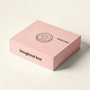 Boîtes en papier alimentaire personnalisées pour beignets, en gros, boîte rose pour beignets, collations, friandises - Product Image 3