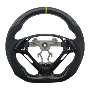 พวงมาลัยรถยนต์อินฟินิตี้ G27 G37 ลายคาร์บอนไฟเบอร์อัลคันทาร่าสีเหลือง พร้อมแถบตกแต่งด้านบน ขายส่งราคาพิเศษ - Product Image 1