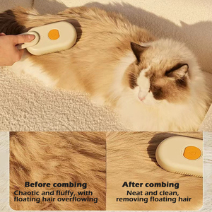 Toptan yeni katlanabilir kendini temizleme <span class=keywords><strong>Pet</strong></span> köpek kedi bakım buharlı saç fırçası su spreyi ile - Product Image 6