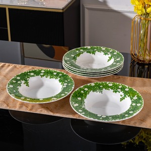 High-quality Bone China Flower-Shaped Soup <b>Plates</b> On-glazed Finish Non-Toxic 6-Piece Set Modern American Style Environment - Product Image 4