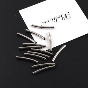 Tubo Metálico Hueco Curvo 3x28mm 3x35mm 4x20mm 4x35mm para Fabricación de Pulseras, Accesorios de Joyería DIY - Product Image 4