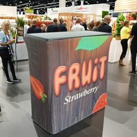 Comptoir d'exposition pliable portable à succès pour la promotion commerciale et les salons professionnels, avec fonction de boîte de rangement