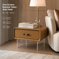 Table de chevet moderne en MDF avec détails en acrylique, armoire de rangement pour chambre à coucher, hôtel, appartement - Vente en gros Fabricant
