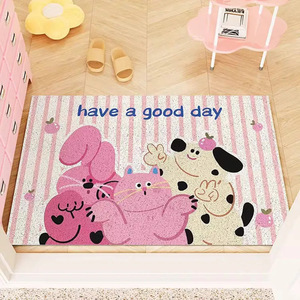 Paillasson rectangulaire antidérapant à imprimé animalier de dessin animé, absorbant et à séchage rapide, pour la maison, la salle de bain, l'entrée des toilettes - Product Image 4