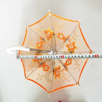 Haute qualité 1:12 maison de poupée accessoires 30cm ouvrable petit pliant métal plastique Mini maison de poupée Miniature dentelle parapluies jouet