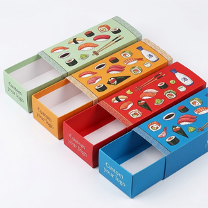 Custom Logo Eco-Friendly Kraft Paper Sushi Box | Food Grade Matte Lamination <b>Sliding</b> <b>Drawer</b> Takeaway Packaging - Product Image 1