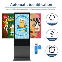 Kiosque publicitaire intelligent Android LCD FHD 55 pouces avec écran tactile capacitif, support au sol intérieur, IP65, pour affichage numérique et orientation en ascenseur