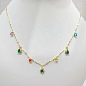 Collier pendentif cœur en laiton plaqué or 14k 18k avec pierre et zircon cubique, cadeau élégant pour femme, colliers en cuivre tendance - Product Image 2