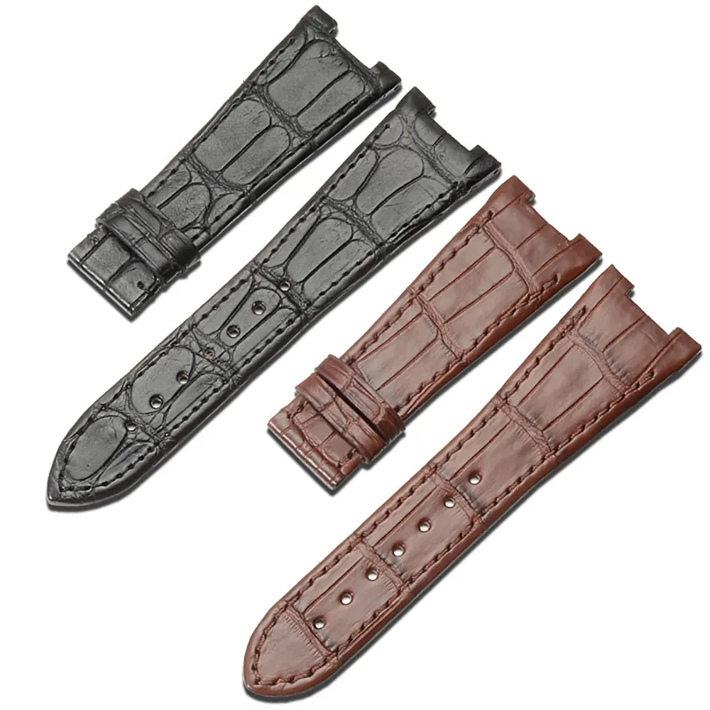Bracelet de montre en cuir Crocodile véritable