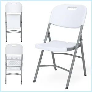 테이블 접이식 의자 캠핑 프레임 플라스틱 정원 캠핑 피크닉 화이트 접는 의자 두 바