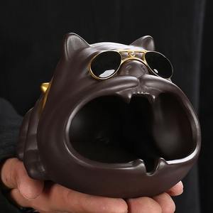 Cenicero de Cerámica con Forma de Perro Bully de Boca Grande, Estilo Creativo de Dibujos Animados, para <span class=keywords><strong>el</strong></span> Hogar - Product Image 4