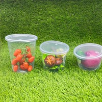 Récipient alimentaire jetable en plastique PP 6/8/12/16/26/32oz résistant aux micro-ondes et étanche pour charcuterie avec couvercle
