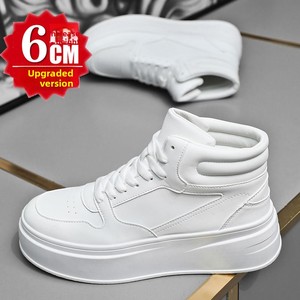 <span class=keywords><strong>Scarpe</strong></span> da <span class=keywords><strong>uomo</strong></span> bianche in microfibra <span class=keywords><strong>con</strong></span> <span class=keywords><strong>tacco</strong></span> nascosto da 12 cm, plateau spesso in stile coreano, rialzo invisibile da 10 cm, perfette per cosplay - Product Image 4