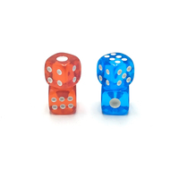 Dés de jeu de société personnalisés en acrylique transparent de 16 mm, D6, coins carrés, points PIP multicolores, pour l'école, la famille et l'éducation ludique