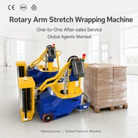 Robot d'emballage de palettes mobile électrique autopropulsé intelligent à bras articulé pour film étirable, pour la logistique et l'industrie en entrepôt