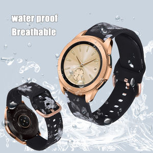 Nueva Correa Deportiva Transpirable de Silicona de 22 mm, Correa Universal con Patrón Blanco sobre Fondo Negro <span class=keywords><strong>para</strong></span> Reloj Inteligente - Product Image 3