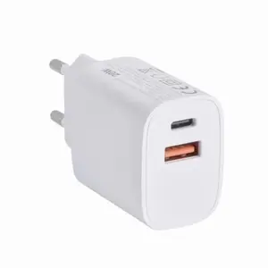 Venda imperdível 2 portas USB C duplas para iPhone 14 15 Adaptador PD 20W tijolo USBC QC 3.0 Carregador rápido UE US Carregador de parede A + C para Samsung