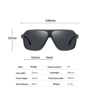 New <b>Large</b> <b>Frame</b> Sunglasses Fashion Polarized Outdoor Trend Black Sunglasses UV400 Men's Sunglasses - Product Image 3