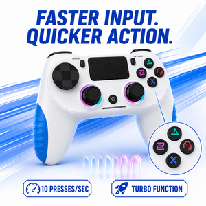Neuester kabelloser Joystick und Gamecontroller mit Dual-Vibrationsmotor und Turbo-Taste für <span class=keywords><strong>PS4</strong></span>, Android, iOS, Steam Deck, PC. - Product Image 4